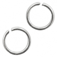 Componenti in acciaio inossidabile anellini apribili 5mm argento antico
