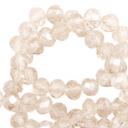 Perline sfaccettate 4x3 mm rondella champagne chiaro - effetto perlato