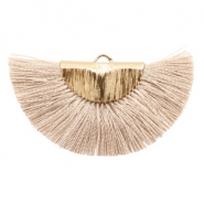 Pendente con nappine oro - rosa grigio nebbia