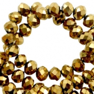 Perline sfaccettate 3x2mm rondella oro metallico