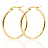 Orecchini in acciaio inossidabile 30mm a cerchio oro