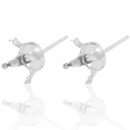 Componenti in argento 925 perni con castone per Swarovski SS29 (6 mm) argento