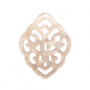 Pendenti in resina in stile barocco rombo beige semolina chiaro