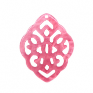 Pendenti in resina in stile barocco rombo rosa pallido
