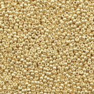 Rocailles Miyuki 15/0 Duracoat galvanized champagne gold 15-4204
