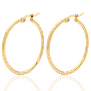 Orecchini in acciaio inossidabile 33mm a cerchio oro