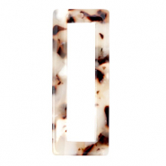 Pendenti in resina 40x16 mm rettangolo in stile barocco beige marrone misto