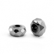 Perline di ematite 4x2 mm sfaccettata rondella grigio antracite