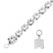 Componenti di metallo TQ terminale per catena strass 3mm argento antico
