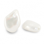 BQ Perle di acqua dolce di alta lucentezza keshi bianco naturale