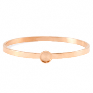 Polaris Steel in acciaio inossidabile bracciale bangle con castone per cabochon 7mm Swarovski SS34 oro rosa