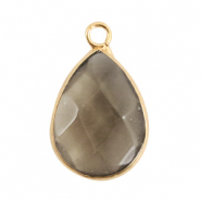 Ciondoli in pietra naturale goccia nero diamante-oro
