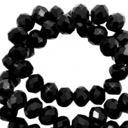 Perline sfaccettate 3x2mm rondella nero cielo-effetto perlato