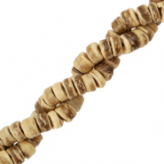 Perline di cocco rondella 6mm marrone naturale (colore naturale della perlina)