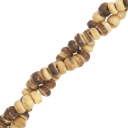 Perline di cocco rondella 4mm marrone naturale (colore naturale della perlina)