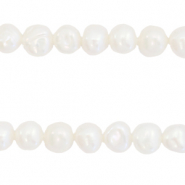 BQ Perle di acqua dolce pepita rotonde 5-6mm bianco naturale