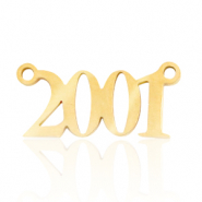 Ciondoli in acciaio inossidabile distanziatore anno 2001 oro