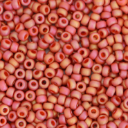 Rocailles Miyuki 11/0 Opaque glazed frosted rainbow cardinal red 11-4695
