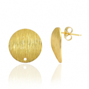 Metallo TQ in ottone orecchini rotondo 15mm con anellino oro