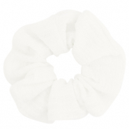 Elastici per capelli tessuti bianco