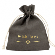 Sacchetto per gioielli "with love" nero-oro