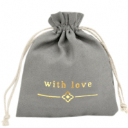 Sacchetto per gioielli "with love" grigio-oro