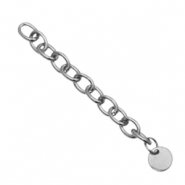 Componenti in acciaio inossidabile allungatrice con piastra rotonda 8mm argento