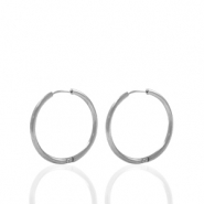 Orecchini in acciaio inossidabile 16mm a cerchio argento