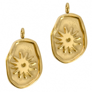 Ciondoli in acciaio inossidabile fiore oro