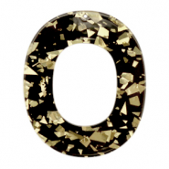Pendenti in resina ovale nero champagne