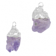 Ciondoli in pietra naturale viola-argento
