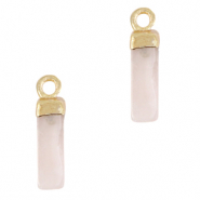 Ciondoli in pietra naturale Quarzo tubo cristallo rose alabastro-oro
