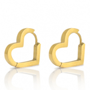 Orecchini in acciaio inossidabile cuore oro