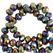 Perline sfaccettate 3x2mm rondella oro-rivestimento AB