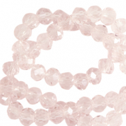 Perline sfaccettate 3x2 mm rondella rosa primula-effetto perlato