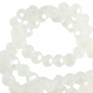 Perline sfaccettate 3x2mm rondella cristallo latteo-effetto perlato