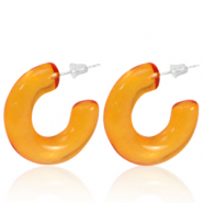 Orecchini alla moda a cerchio arancio