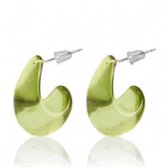 Orecchini alla moda a cerchio verde olivastro
