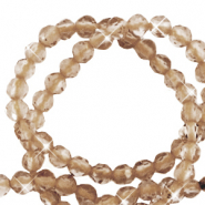Perline in pietra naturale sfaccettate effetto 3mm topazio chiaro-effetto perlato