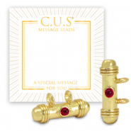 Message beads C.U.S&reg; per bigiotteria ciondoli oro-rosso ciliegia