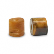 Perline di pietra naturale Occhio di tigre a dischetto 3x2mm marrone oro