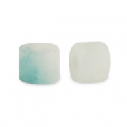 Perline di pietra naturale Calcedonio (Quarzo) a dischetto 3x2mm multicolore turchese-biancastro