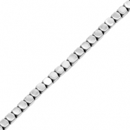 Perline di ematite cubo 2mm argento