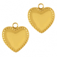 Ciondoli in acciaio inossidabile cuore oro