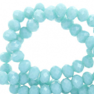 Perline sfaccettate 4x3mm rondella blu serenit&agrave;-effetto perlato