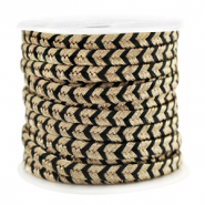 Coda di topo intrecciato 4mm oro-nero