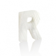 Pendenti di conchiglia prodotti speciali lettera R bianco (colore naturale)