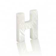 Pendenti di conchiglia prodotti speciali lettera H bianco (colore naturale)