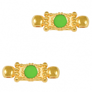 Ciondoli di metallo DQ distanziatore oro-verde neon (privo di nichel)