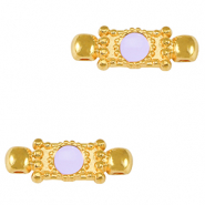Ciondoli di metallo DQ distanziatore oro-viola lavanda (privo di nichel)